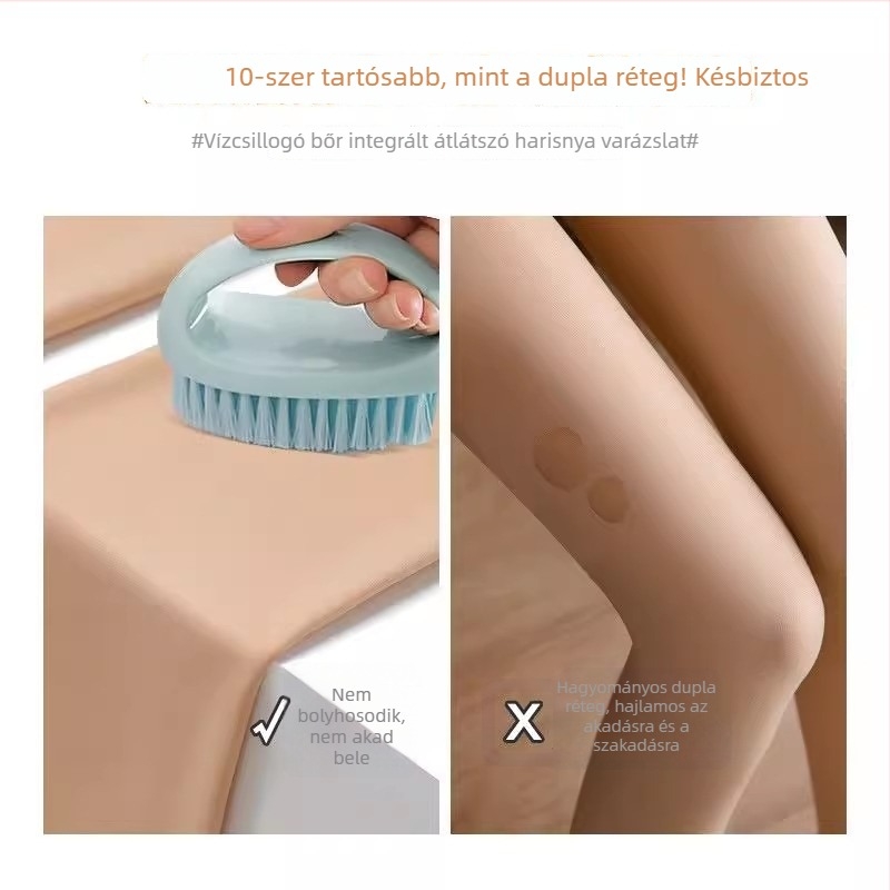 Női fekete harisnya nude hatású, őszi-téli modell, fleece-béléssel, vastag és meleg