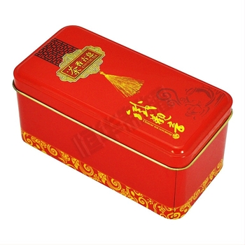 Tieguanyin teásdoboz fémből, téglalap alakú, kis ajándékdoboz