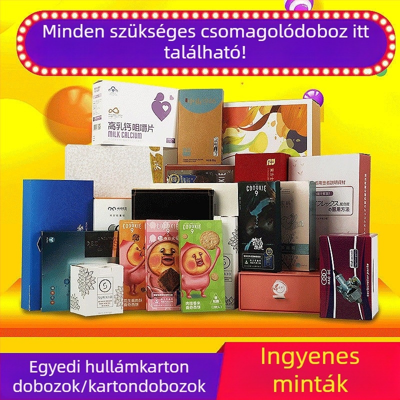 Testreszabható színes csomagoló doboz kozmetikumokhoz, élelmiszerekhez, nassolnivalókhoz, teához és gyümölcsökhöz – hullámkarton összecsukható doboz