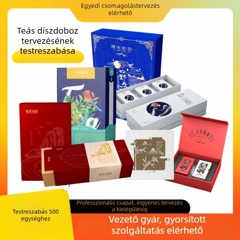Egyedi tealevelek csomagoló doboz két részes fedéllel, nyomtatott ajándékdoboz