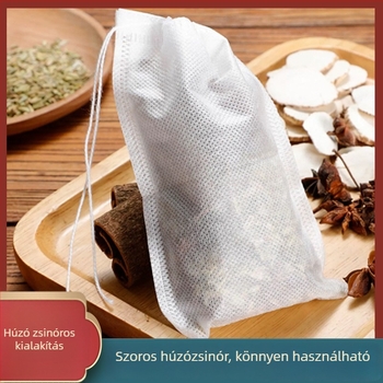 13×18 cm nem szövött anyagú teafilter tasak zsinórral – kis csomagolás