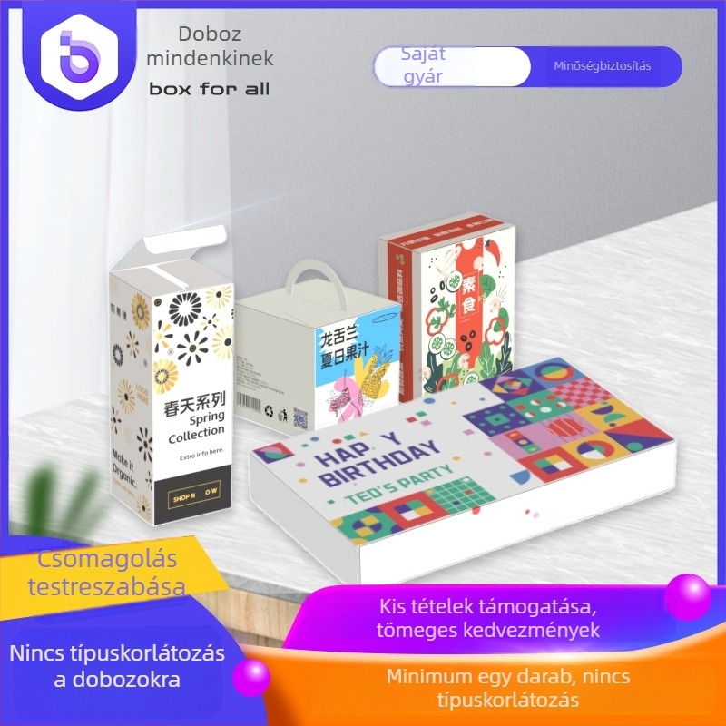 Személyre szabott színes doboz digitális termékekhez, ajándékdoboz nyomtatással, magas minőségű teás kartoncsomagolás