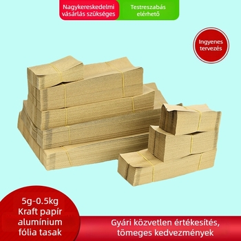 Nyomtatott csomagoló tasak fehér teához, belső alumínium fólia, vastag buborékos tasak, melegvas gravírozás testreszabás