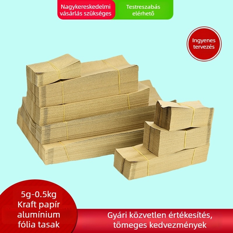 Nyomtatott csomagoló tasak fehér teához, belső alumínium fólia, vastag buborékos tasak, melegvas gravírozás testreszabás
