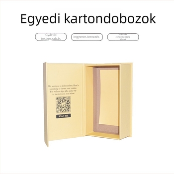 Prémium könyv alakú doboz mézes tea csomagolásához, flip-top mágneses fedél, szürke karton doboz, logó nyomtatás