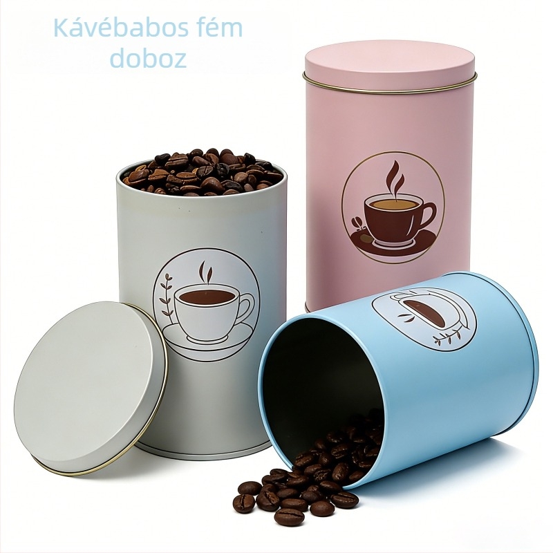 Matcha rózsa tea csomagoló fémdoboz, kör alakú zárható teás doboz, személyre szabott kávébab csomagoló fémdoboz