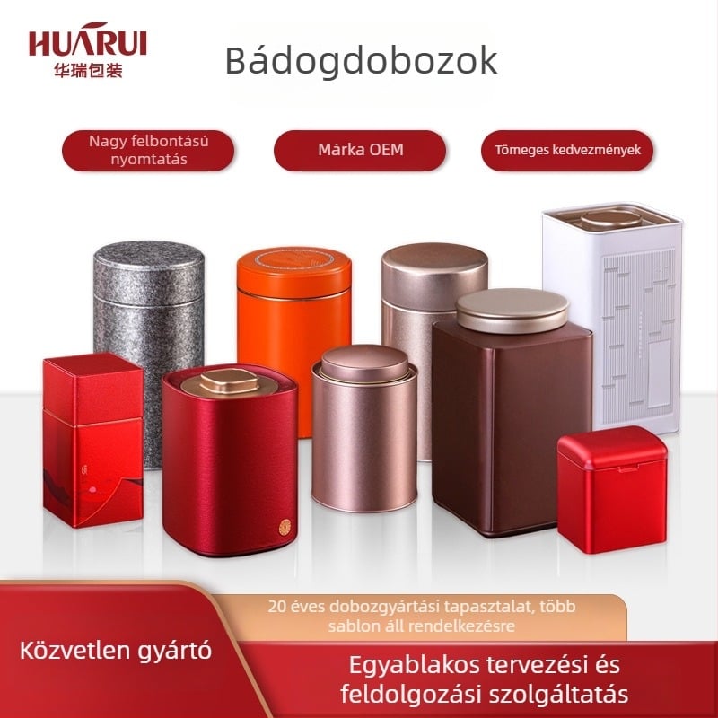 Személyre szabott ónból készült teás doboz, kis zöld mandarinás teás doboz, mandarin héj doboz, vas doboz, teához és süteményekhez való tároló