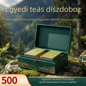 Testreszabható tea ajándékdoboz színes belső dobozzal és hullámkarton csomagolással