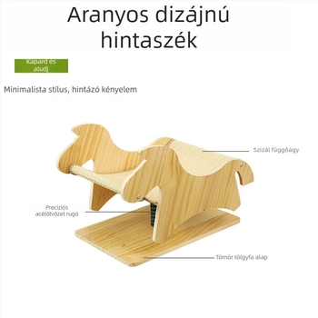 Fából készült macska mászófa karcoló lappal és pihenőággyal