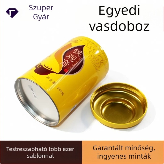Személyre szabható, magas színvonalú zárt fémdoboz tea, aszalt mandarinhéj és cukorkák – ajándékcsomagolás