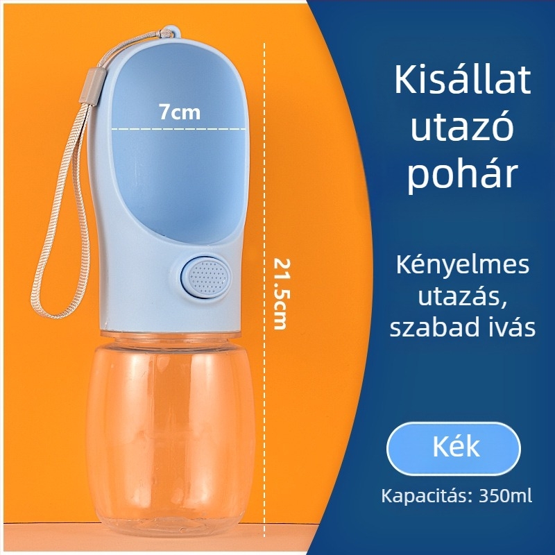 Hordozható kutyavíz-csésze beépített bögrével – kettős funkció iváshoz és etetéshez séták közben