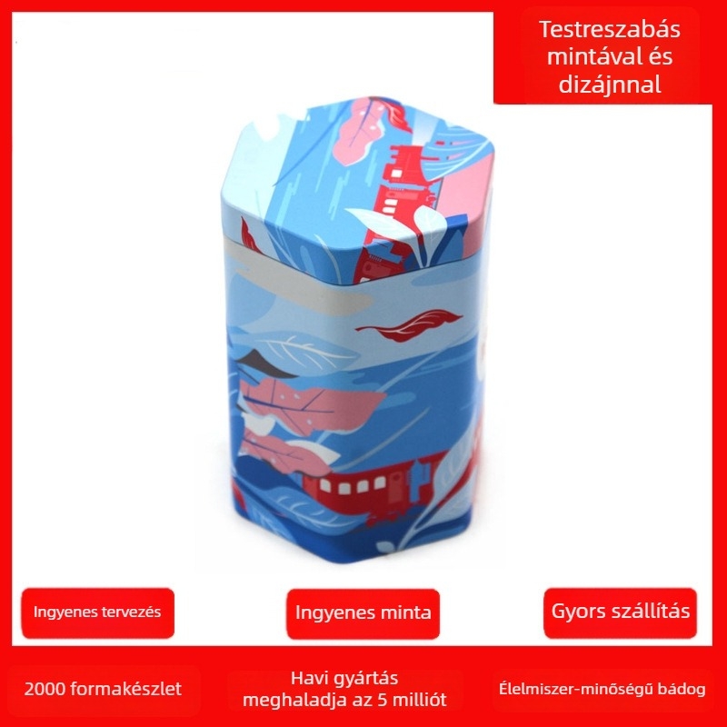 100 g fekete tea fémdoboz egyedi formájú