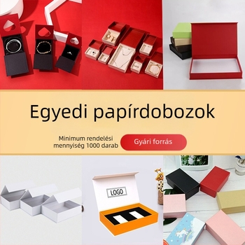 Könyv alakú, felnyíló ajándéktartó kartonból, csomagolás ékszerekhez, kozmetikumokhoz és teához, testre szabott
