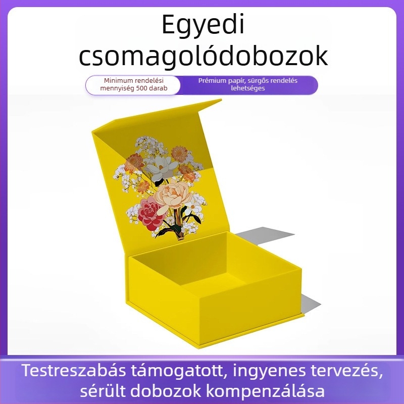 Személyre szabható mágneses záródású ajándékdoboz – könyv-stílusú csomagoláshoz papíralapú doboz
