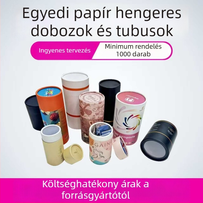 Testreszabott hengeres papírtokok teafogyasztásra és kozmetikai ajándéktárgyakhoz
