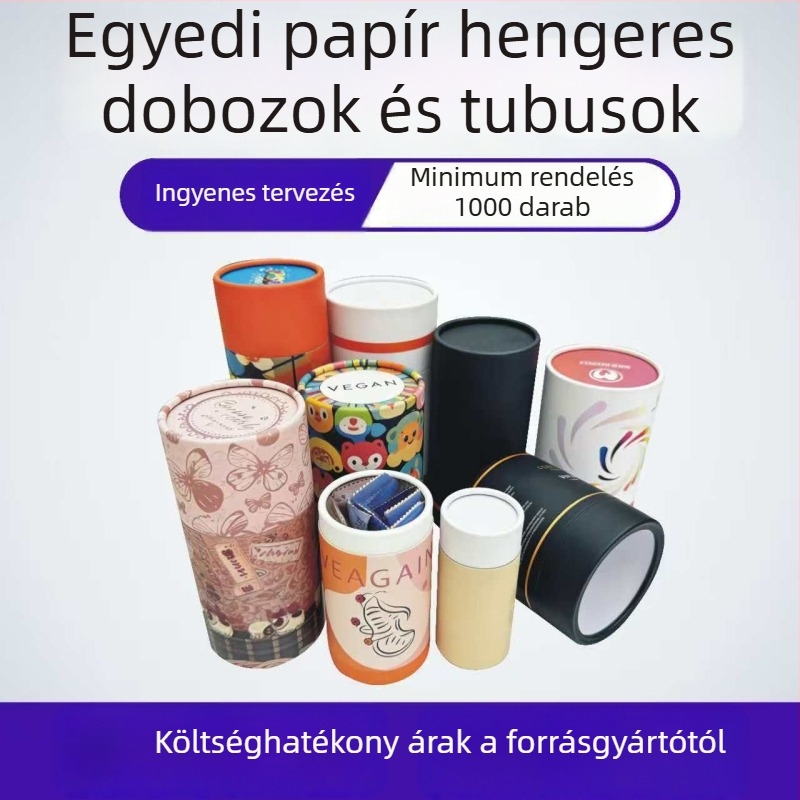 Testreszabott hengeres papírtokok teafogyasztásra és kozmetikai ajándéktárgyakhoz