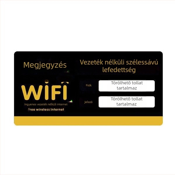 Akril WiFi jelszó felirat – Kreatív jel a vezeték nélküli hálózathoz (24×12 cm, 20×10 cm, 30×15 cm)