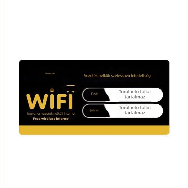 Akril WiFi jelszó felirat – Kreatív jel a vezeték nélküli hálózathoz (24×12 cm, 20×10 cm, 30×15 cm)