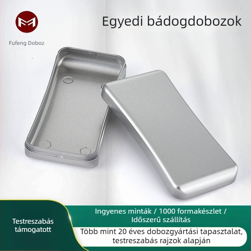 Hosszúkás fémdoboz kekszhez és teához, élelmiszer-tároló doboz UV nyomtatással, testreszabható méretek