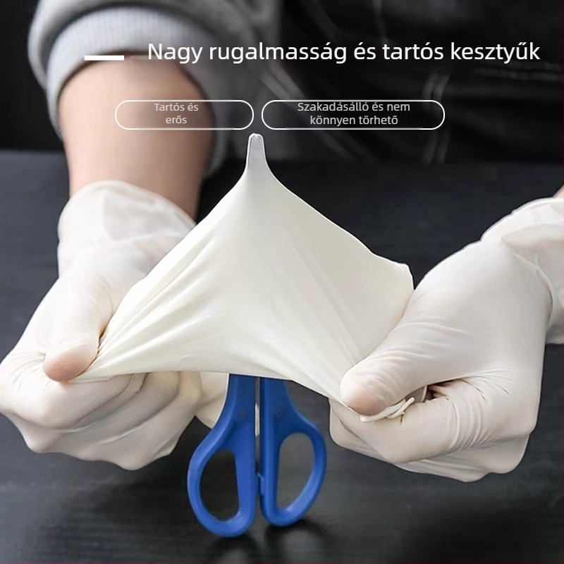 Tuofeng nitril kesztyűk, élelmiszer-minőségű, vastagított, egyszer használatos, mosogatáshoz, PVC védő