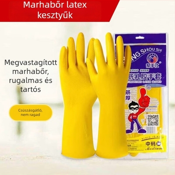 Sűrített latex kesztyűk tisztításhoz, vízálló és csúszásmentes, vegyi ellenálló
