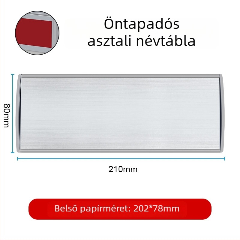 Alumínium ötvözet munkaállomás felirat, prémium irodai névjegytábla, beosztás és névjegy