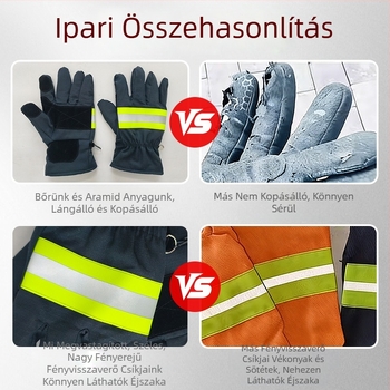 Tűzoltó kesztyűk hőszigeteléssel, lángállóak, megerősítettek, kopásállóak, védőkesztyűk építéshez
