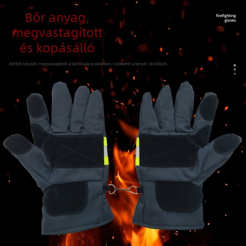 Tűzoltó kesztyűk hőszigeteléssel, lángállóak, megerősítettek, kopásállóak, védőkesztyűk építéshez