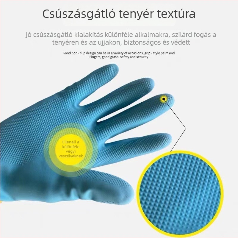 Kék-sárga kéttónusú neopréngumi ipari és háztartási használatra, megvastagított, vegyszerálló