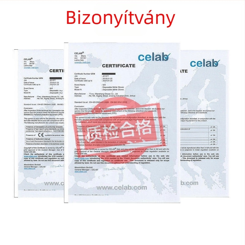 Egyszer használatos, átlátszó pormentes PVC kesztyűk, élelmiszer-minőségűek, sütéshez, cateringhez és általános védelmi célokra