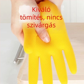 Vastagított gumi-latex kesztyű munkahelyi védelemre, kopásálló, vízálló, csúszásmentes, mosogatáshoz és háztartási feladatokhoz