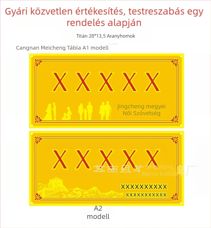 Öt jó civilizált család modell otthont jelző tábla, gyönyörű udvar