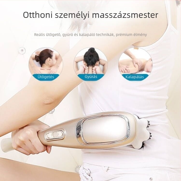 Delfin formájú kézi masszírozó – újratölthető, többfunkciós nyaki masszírozó