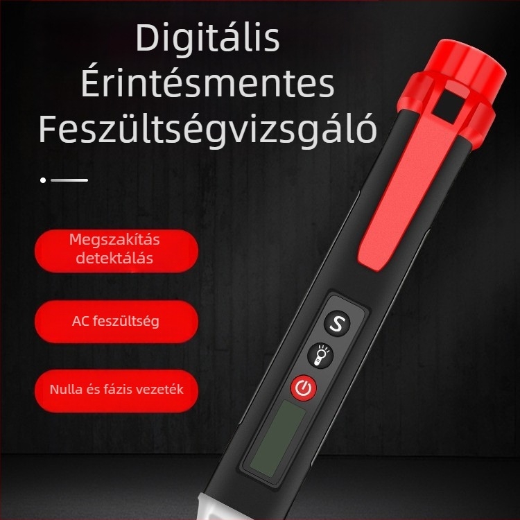 Multifunkciós feszültségellenőrző toll, indukcióval, nagy pontosságú fázis- és nullvezető detektálás, áramkör-megszakítás ellenőrzés, hang- és fényriasztás