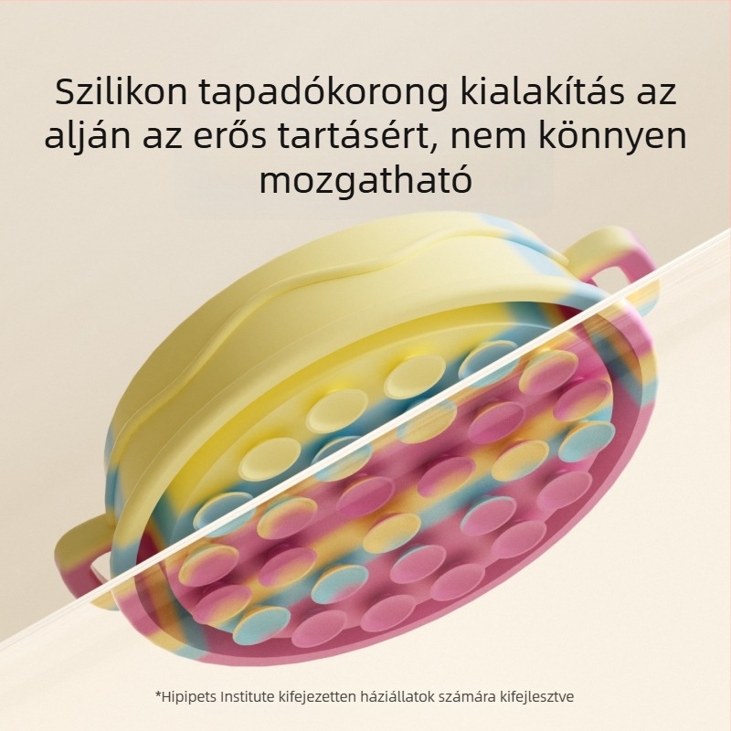Silikonból készült lassú etető tál kutyáknak, kettős fogantyúval, kis- és közepes méretű ebek számára, fulladás elleni dizájn