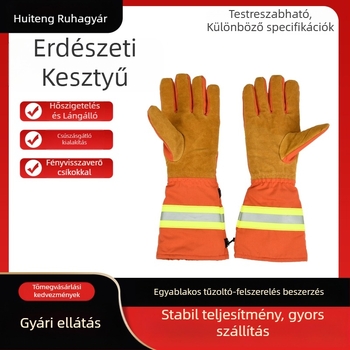 Aramid tűzvédő kesztyűk, lángálló és hőszigetelő, velúr bőrből
