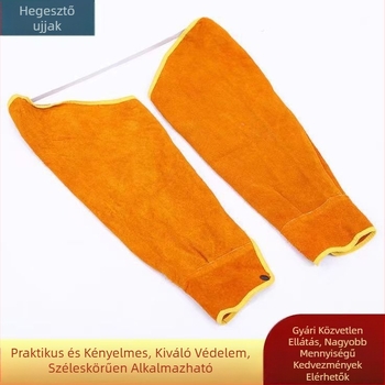Tehénbőrből készült hegesztő ujjvédő-ruha lábvédővel – égés elleni védelem, magas hőállóság, kopásállóság, hőszigetelés és fröccsel elleni védelem