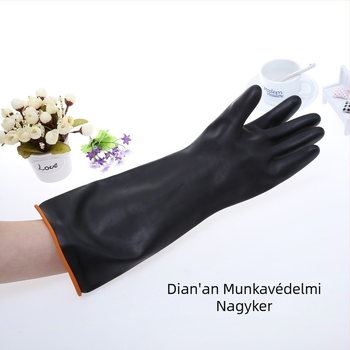 North Tower latex kesztyűk, 36 cm hosszúak, hosszabbított és megerősített kivitel, sav- és lúgállóak, fekete, ipari vegyi védelem, kopásálló és vízálló