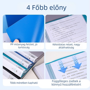 A4-es dokumentummappa és irattartó szervező diákoknak és irodai használatra
