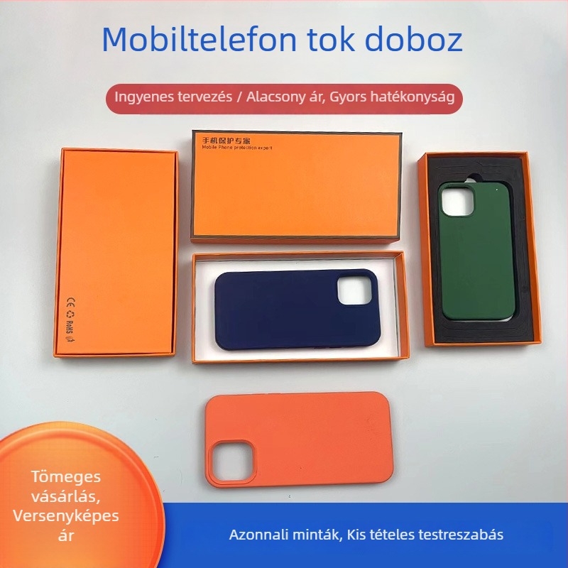 Mobiltelefon tokhoz készült csomagoló doboz és védőfólia
