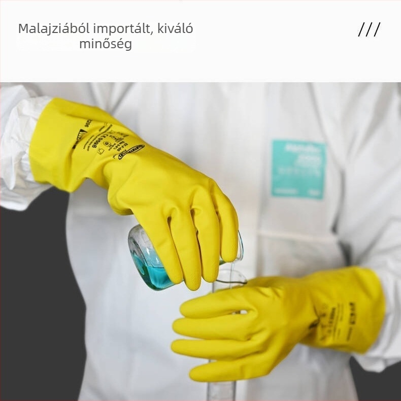 LANON SR206 vékony ipari gumikesztyűk sav- és lúgálló, kémiailag ellenálló laboratóriumi használatra