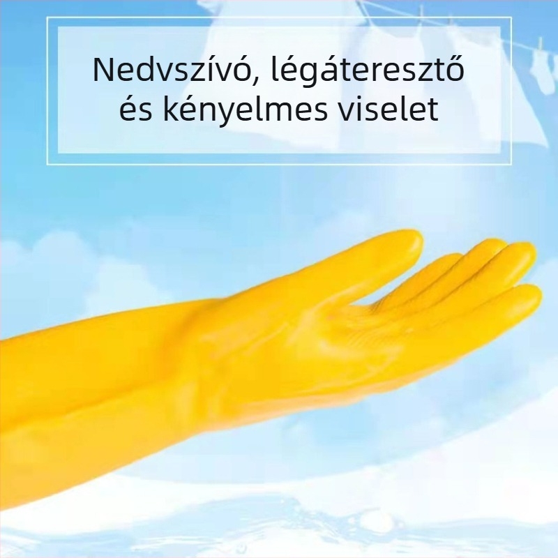 Rózsaszín extra vastag latex kesztyűk mosogatáshoz és háztartási feladatokhoz, kopásálló, nők számára