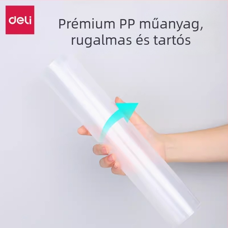 Deli 5706 L-típusú dokumentum mappa, műanyag dokumentumtartó, 1–10 oldal befogadására, 10 darabos készlet