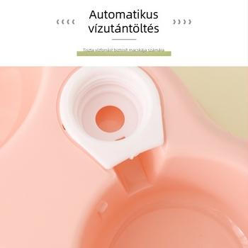 Műanyagból készült automata etető- és itató készlet, beépített víztartállyal, kör alakú dupla tálak – egyben