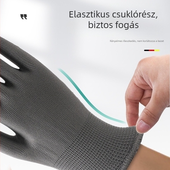 Nylon csúszásmentes munkavédelmi kesztyűk, vékony 13-szálas kivitel, vezetőknek és kertészkedéshez, teljes tenyérfedés
