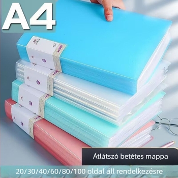 A4-es mappa tárolóalbum átlátszó lapokkal, kotta- és diák dolgozatok számára