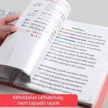 A4-es mappa tárolóalbum átlátszó lapokkal, kotta- és diák dolgozatok számára