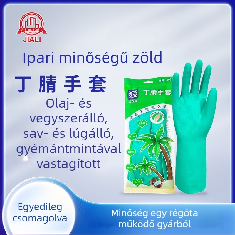 Nitril kesztyűk mosogatáshoz, gyémánt mintázat, olajálló, kopásálló, lúgálló, korrózióálló, kémiai ellenálló kesztyűk