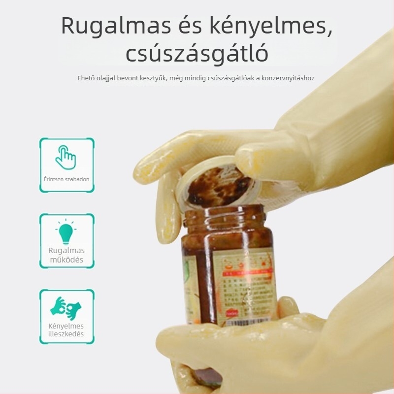 Baijiebang latex kesztyűk háztartási és konyhai használatra – hőállóak, sav- és lúgállóak, vastagított kivitel