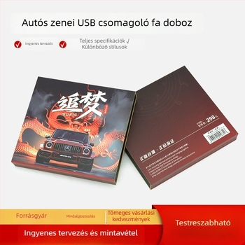 2025 Új, Prémium Autó USB‑Flash Memória Csomagolás Fa Dobozzal, Nyitható Fedéllel